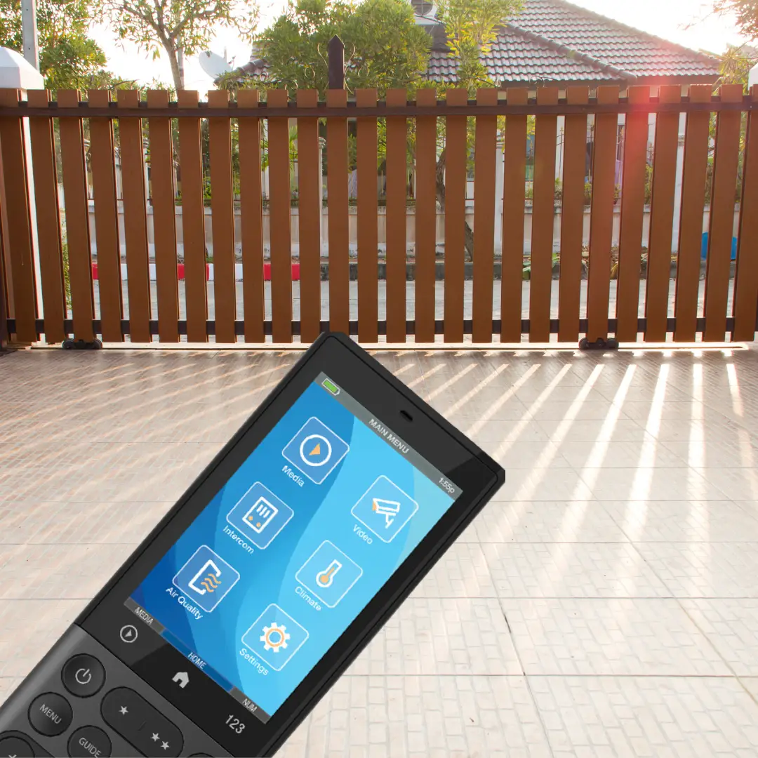 Opening gate with nice home automation remote